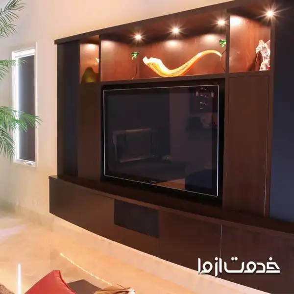 جدیدترین دکور تلویزیون با چوب ام دی اف