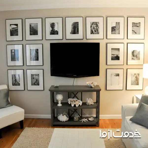 استفاده از قاب عکس برای طراحی تی وی وال
