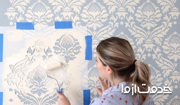 شابلون؛ ابزار نقاشی ساختمان طرح کاغذ دیواری