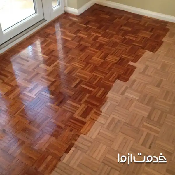 براق کردن پارکت چوبی 