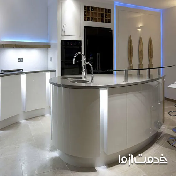 مدل جزیره آشپزخانه هایگلاس