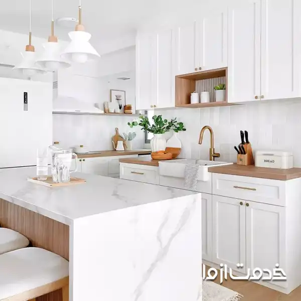 سفید بهترین رنگ کابینت آشپزخانه کوچک