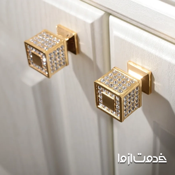 دستگیره دکمه ای طلایی برای کابینت