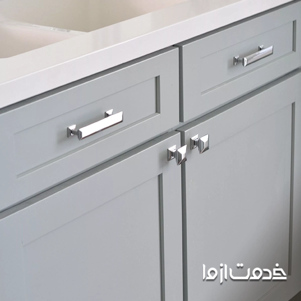 دستگیره کابینت سفید طوسی