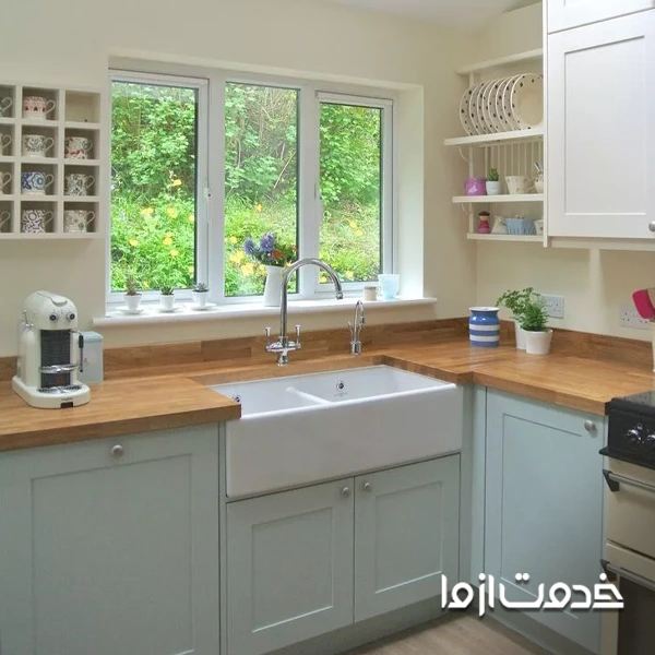 کاهش تعداد کابینت های آشپزخانه به دلیل وجود پنجره