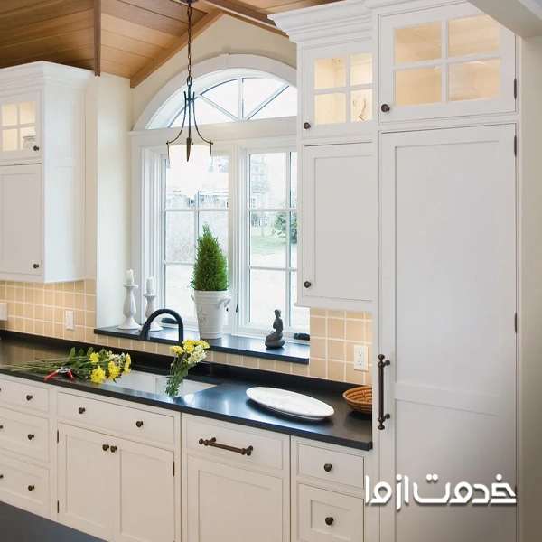 مدل کابینت جدید برای آشپزخانه پنجره دار