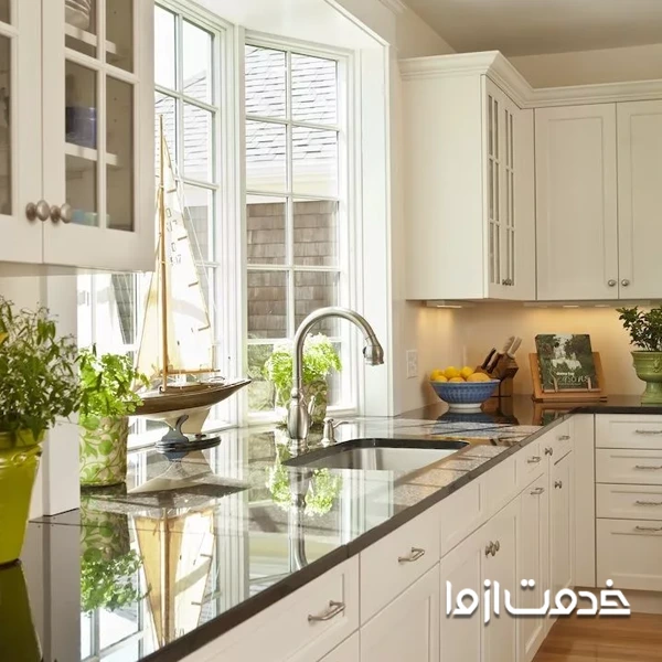مدل کابینت آشپزخانه دارای پنجره