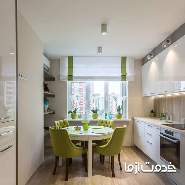 طراحی کابینت برای دو طرف پنجره آشپزخانه