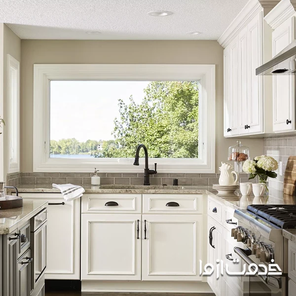 مدل کابینت ظرفشویی زیر پنجره