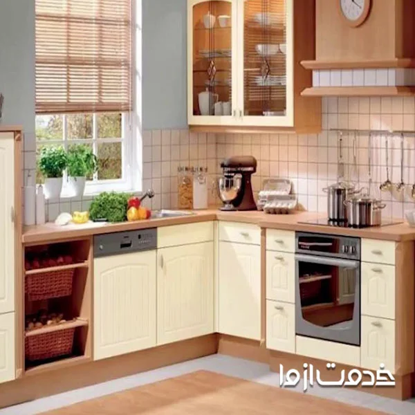 طراحی شکل کابینت L مناسب آشپزخانه کوچک
