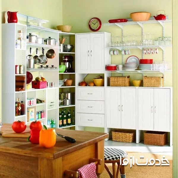 طراحی کابینت ال با اکسسوری