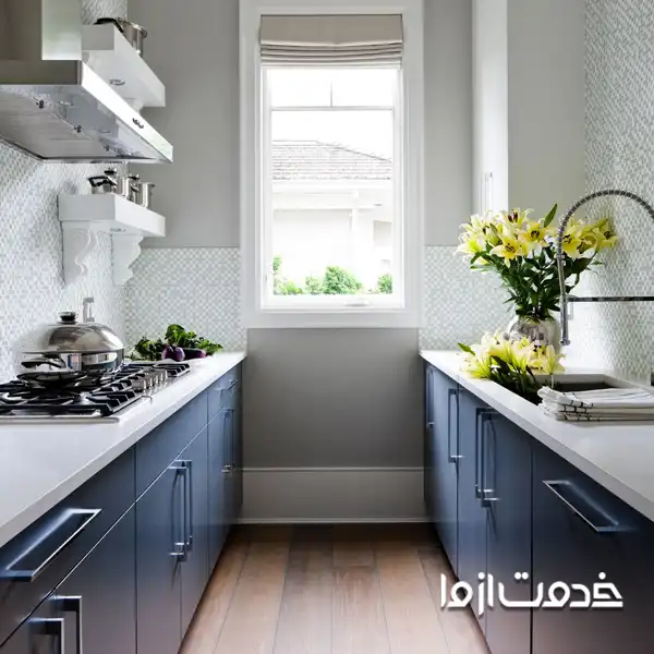 کابینت دو طرفه آشپزخانه طرح جدید