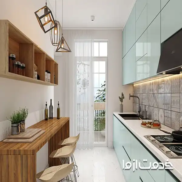 مدل کابینت دو طرفه جدید برای آشپزخانه کوچک