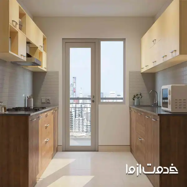مدل های جدید کابینت دوطرفه برای آشپزخانه باریک