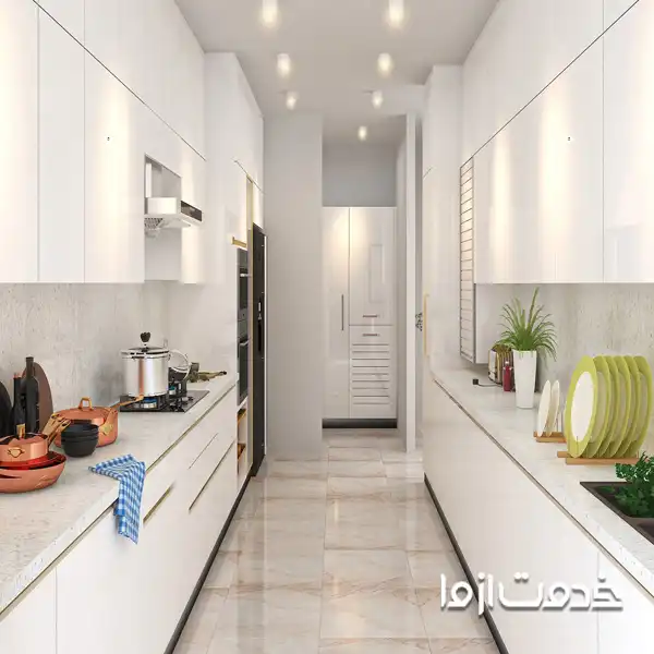 کابینت دو طرفه برای آشپزخانه کوچک