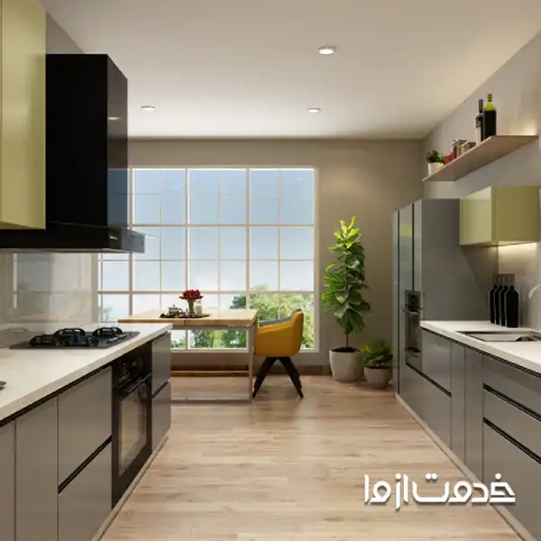 کابینت دو طرفه آشپزخانه باریک مدل جدید