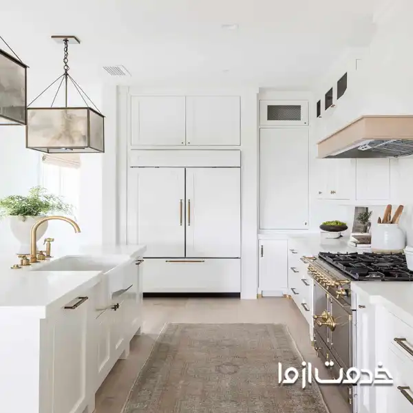 کابینت مدل جدید دو طرفه برای آشپزخانه باریک و کم نور