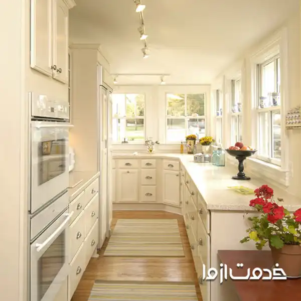 کابینت جدید آشپزخانه دو طرفه سفید
