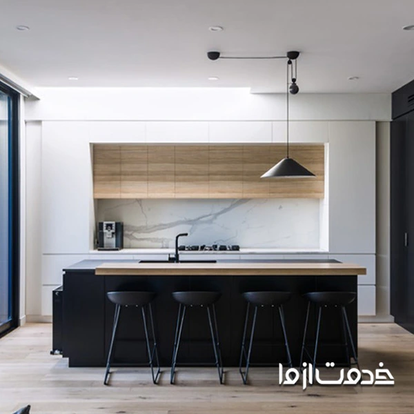 کابینت پله ای سفید طوسی