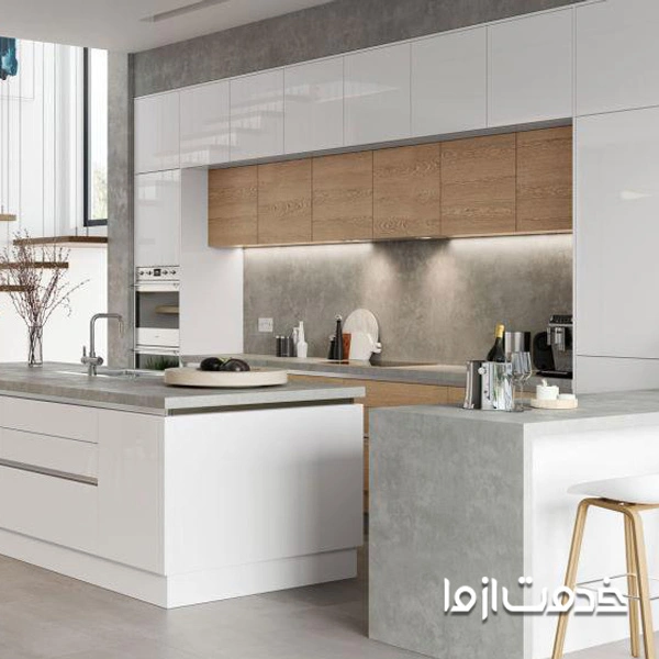 ایده نور پردازی کابینت دو پله‌ای