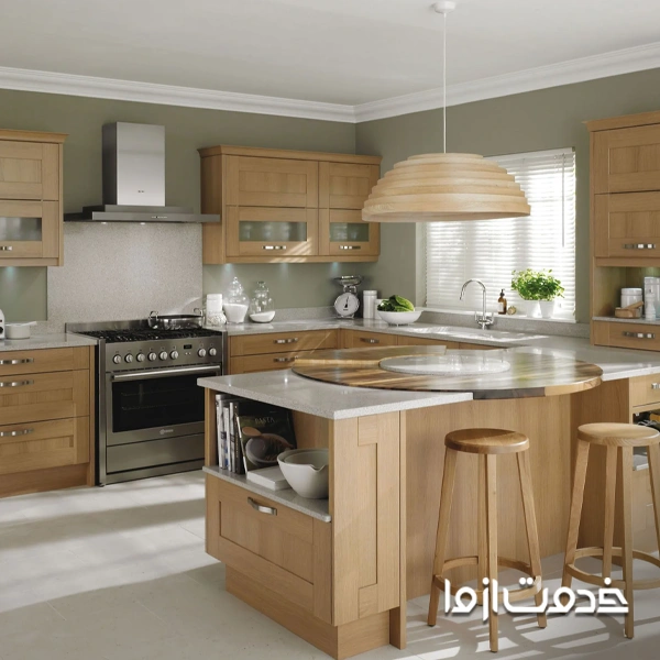 کابینت چوبی مدرن رنگ روشن