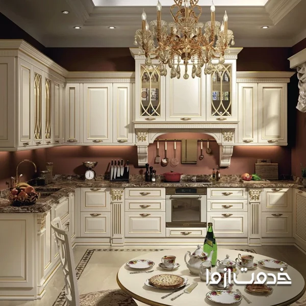 کابینت چوبی سلطنتی سفید