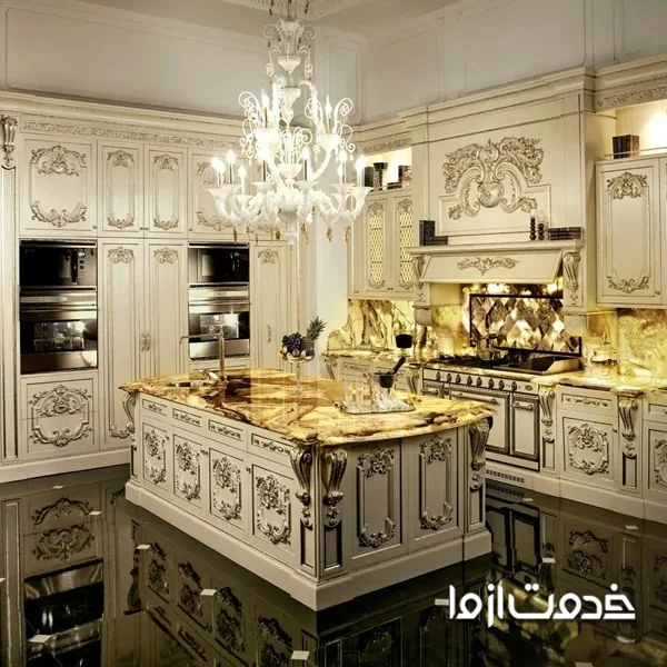 انواع کابینت چوبی با طراحی سلطنتی