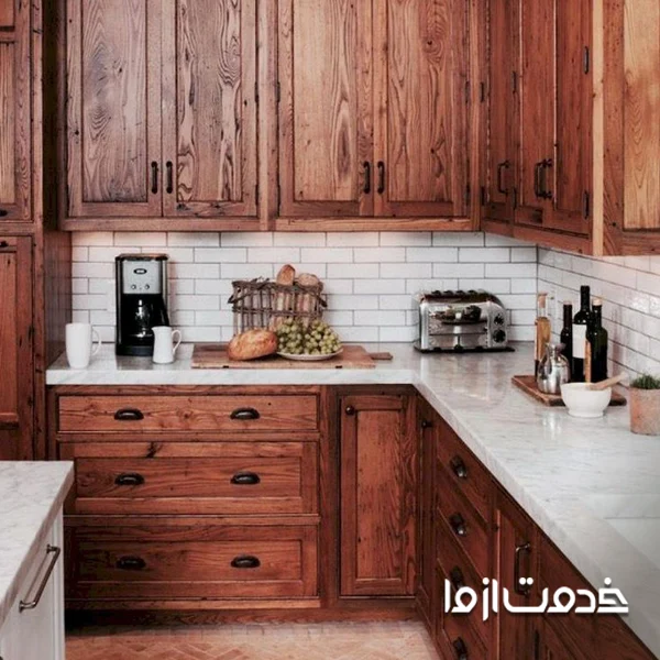 کابینت روستیک ساده با چوب