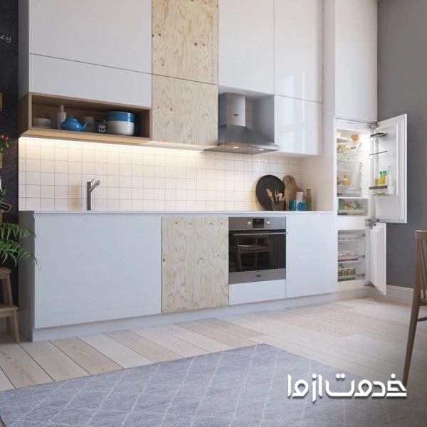 کابینت یکسره آشپزخانه ساده