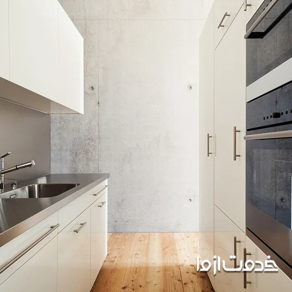 مدل کابینت برای آشپزخانه طولی بدون پنجره