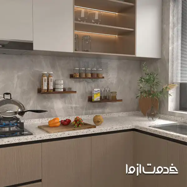 شلف دیواری کاربردی برای آشپزخانه