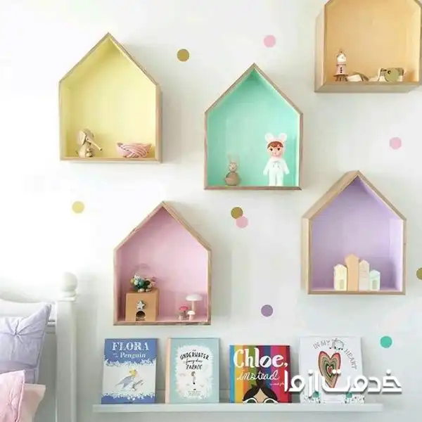 مدل شلف دیواری اتاق خواب دختر بچه