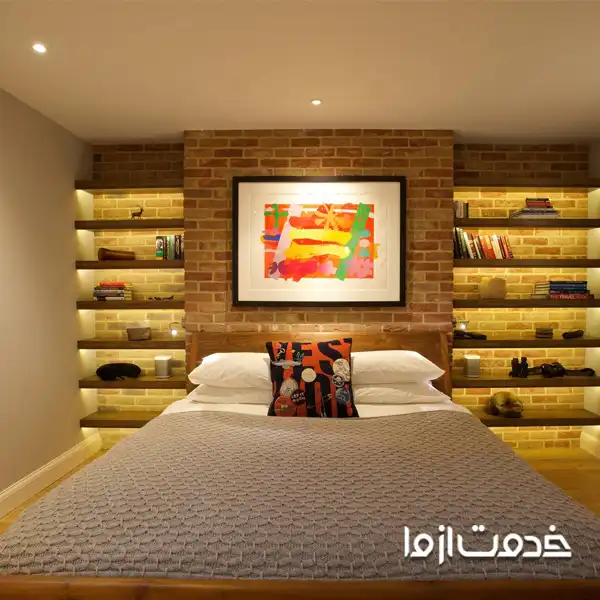 طراحی شلف دیواری اتاق خواب بزرگسال