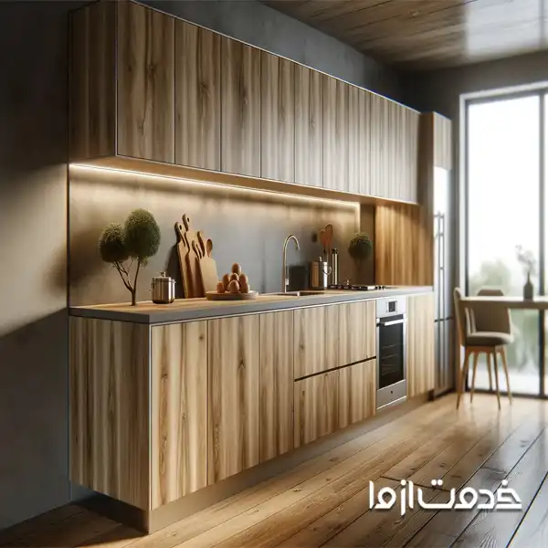 طراحی کابینت وکیوم قهوه‌ای