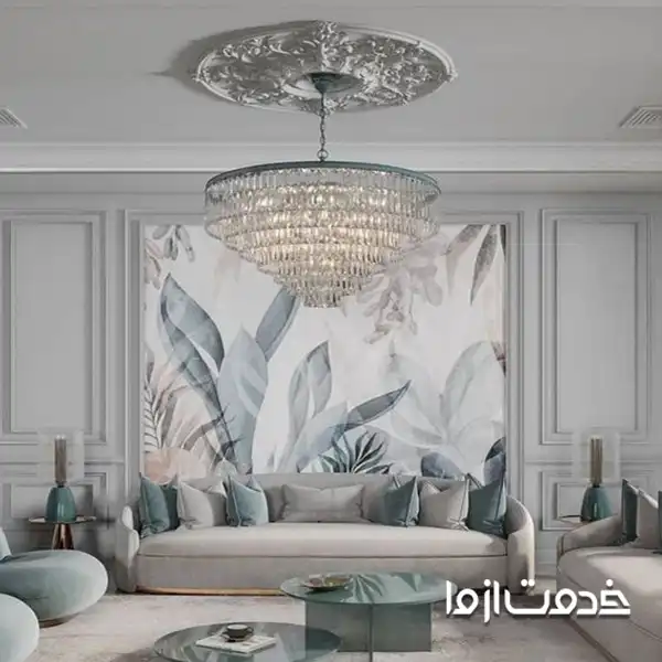 ترکیب کاغذ دیواری و رنگ روغن