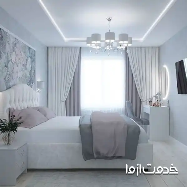 ترکیب رنگ و کاغذ دیواری در اتاق خواب