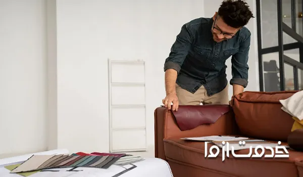 تعمیر دسته مبل چرم