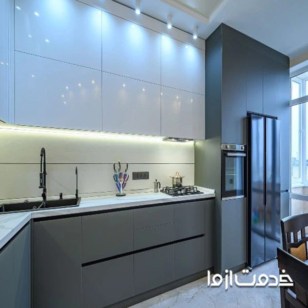 طراحی کابینت پلی گلاس جدید