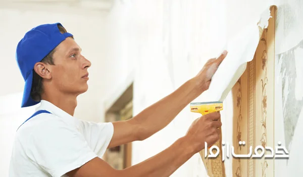 نصب کردن کاغذ دیواری روی رنگ پلاستیک