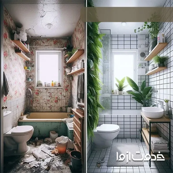 بازسازی سرویس بهداشتی بدون تخریب