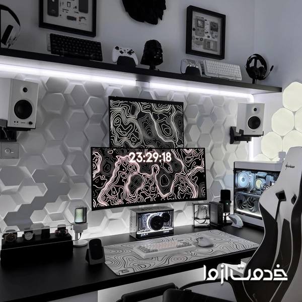 ایده برای اتاق گیمینگ سیاه و سفید