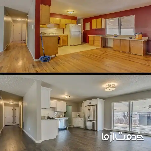 بازسازی کفپوش قبل و بعد