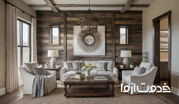 کاغذ دیواری ساده و شیک برای پذیرایی