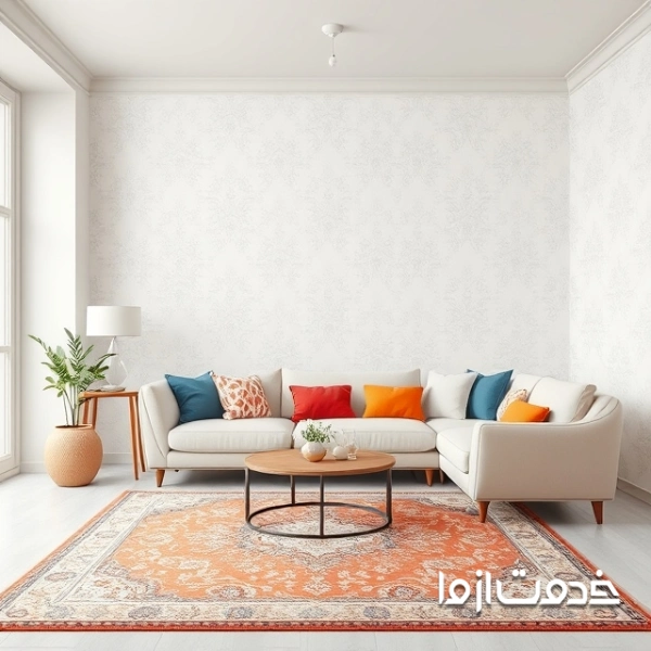 کاغذ دیواری سفید طرح ریز