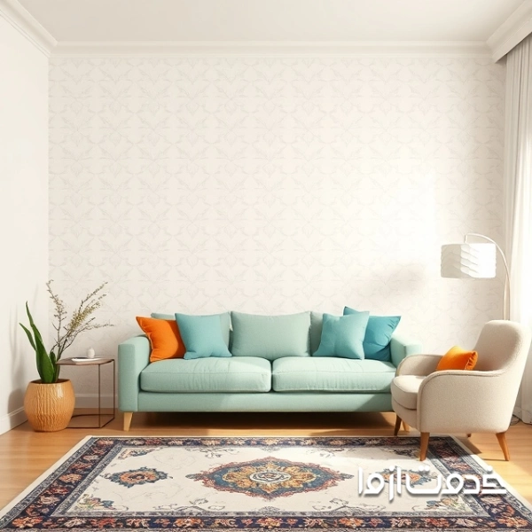 کاغذ دیواری رنگ روشن برای پذیرایی