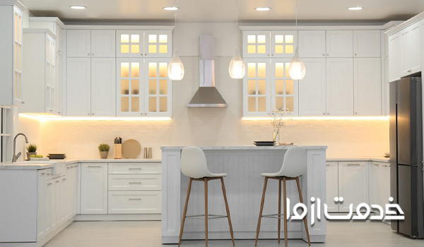 بازسازی کابینت با افزودن نورپردازی