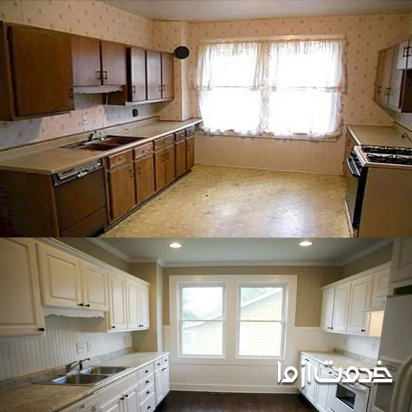 تغییر در سقف آشپزخانه برای بازسازی کم هزینه