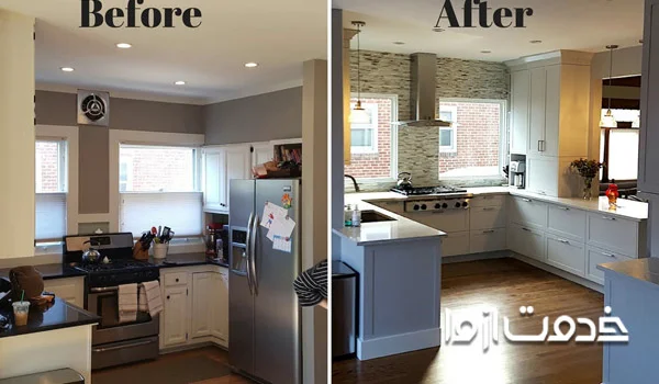 نصب دیوارپوش برای بازسازی آشپزخانه قدیمی