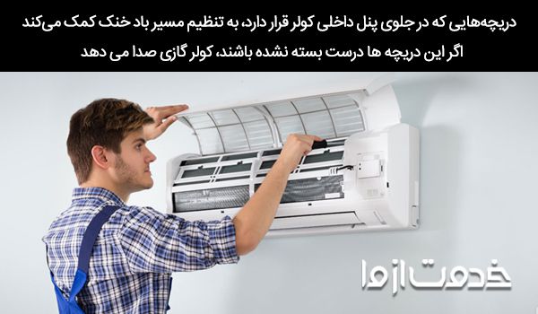 بسته نشدن قاب پنل داخلی علت صدای باد در کولر گازی