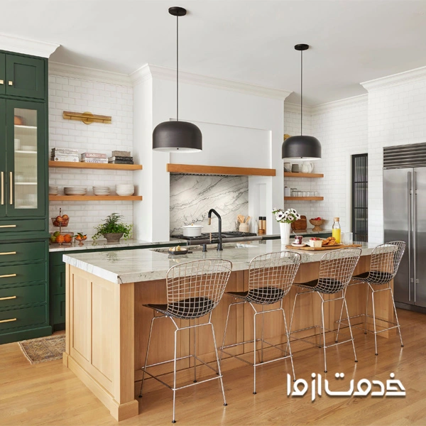 نمونه آشپزخانه با جزیره